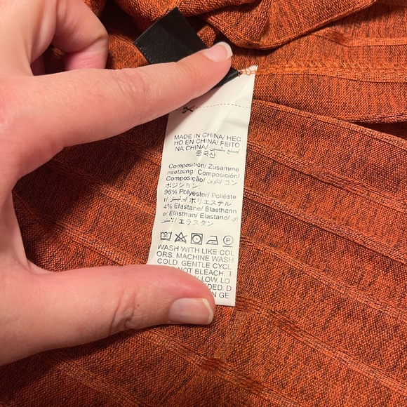 SHEIN High Waist Ribbed Knit Orange Skirt - Picture 8 of 8